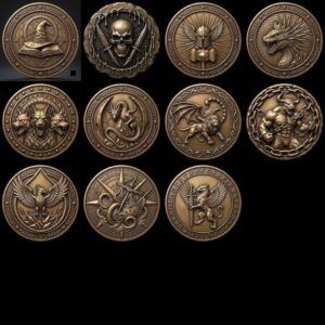 Mythical Beast Coin Engraving Depth Map, Fantasy Relief File Bundle