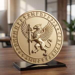Mythical Beast Coin Engraving Depth Map, Fantasy Relief File Bundle