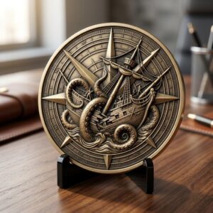 Mythical Beast Coin Engraving Depth Map, Fantasy Relief File Bundle