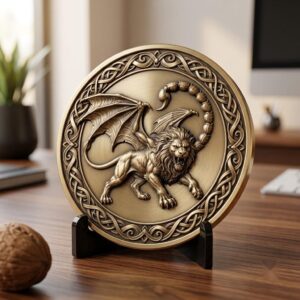 Mythical Beast Coin Engraving Depth Map, Fantasy Relief File Bundle