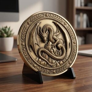 Mythical Beast Coin Engraving Depth Map, Fantasy Relief File Bundle