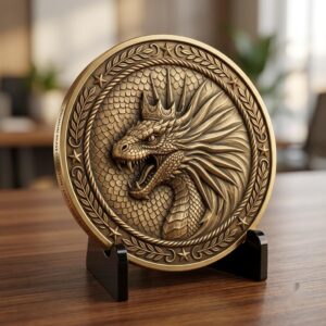 Mythical Beast Coin Engraving Depth Map, Fantasy Relief File Bundle