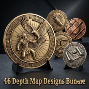 Native American Challenge Coin Depth Maps, Warrior Relief Files