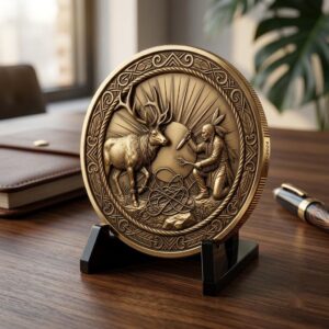 Native American Challenge Coin Depth Maps, Warrior Relief Files