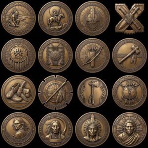 Native American Challenge Coin Depth Maps, Warrior Relief Files
