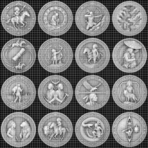 Native American Warrior Challenge Coin, 3D Relief Depth Map for Laser Engraving