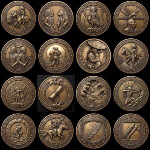 Native American Warrior Challenge Coin, 3D Relief Depth Map for Laser Engraving