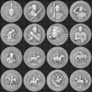 Native American Warrior Depth Map, Laser Engraving PNG, Coin Relief Portrait