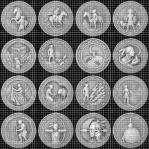 Native American Warrior Depth Map, Laser Engraving PNG, Coin Relief Portrait