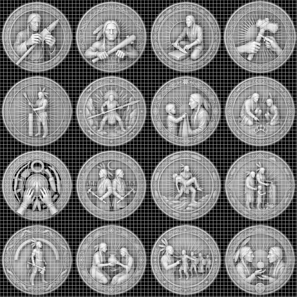 Native American Warrior Depth Map, Laser Engraving PNG, Coin Relief Portrait