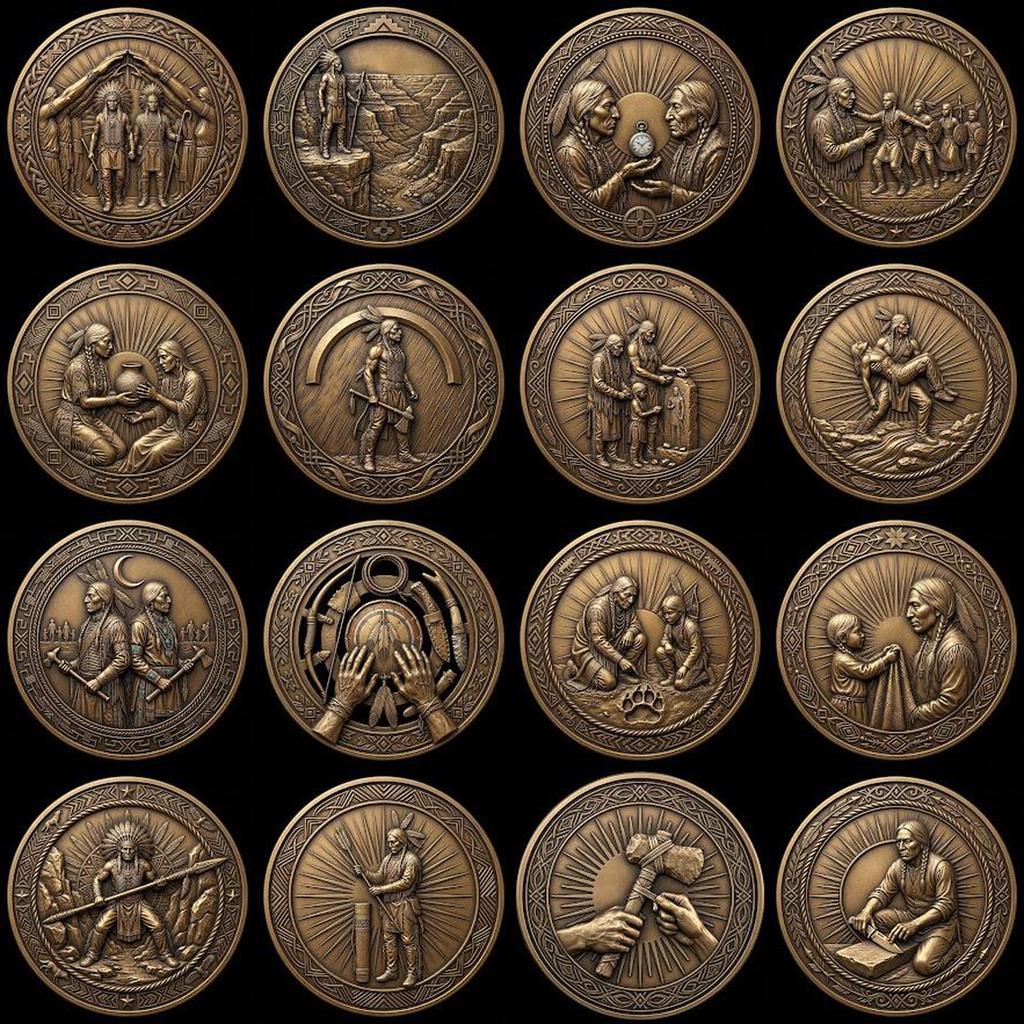 Native American Warrior Depth Map, Laser Engraving PNG, Coin Relief Portrait
