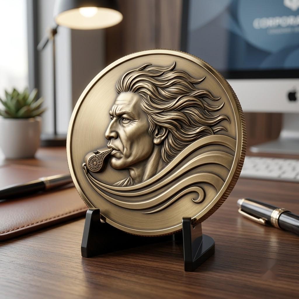 Native American Warrior Depth Map, Laser Engraving PNG, Coin Relief Portrait