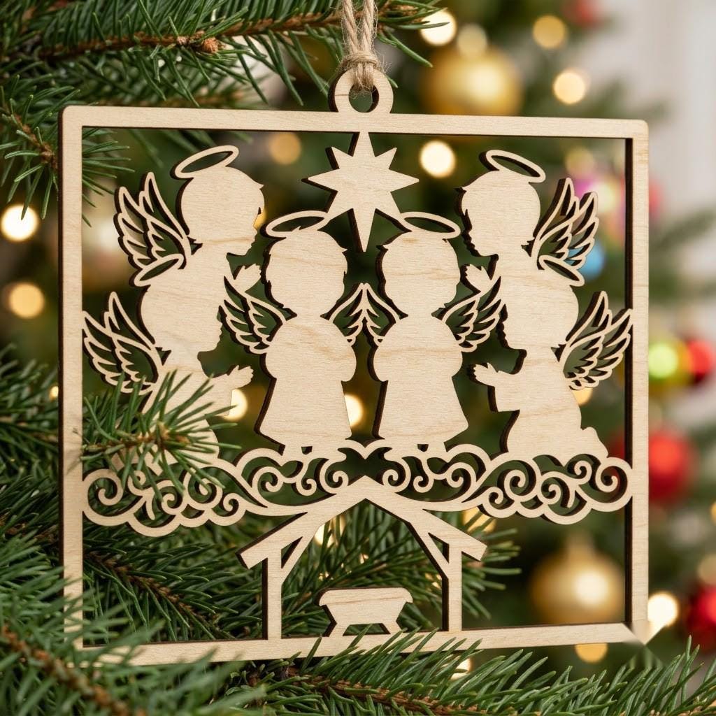 Nativity Angel Ornament Bundle, Religious Christmas Manger Tree Decor, 49 Designs