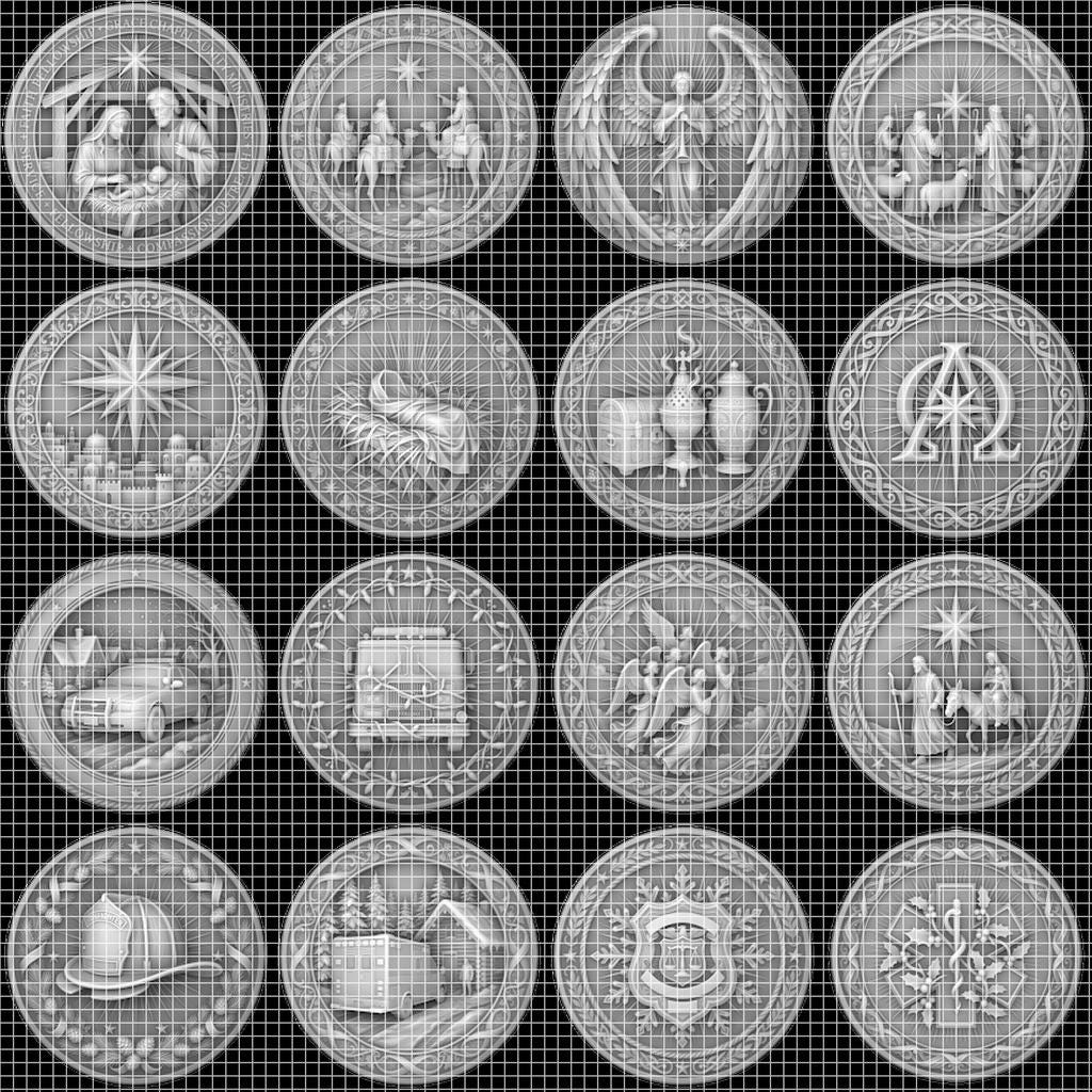 Nativity Challenge Coin Laser Relief, Christmas Faith Token Bundle