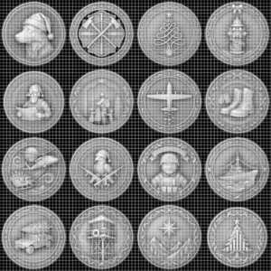 Nativity Challenge Coin Laser Relief, Christmas Faith Token Bundle