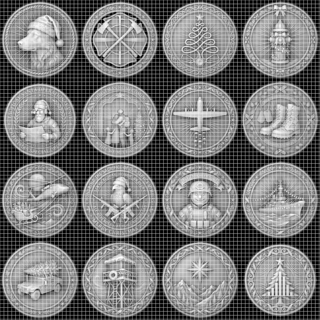 Nativity Challenge Coin Laser Relief, Christmas Faith Token Bundle