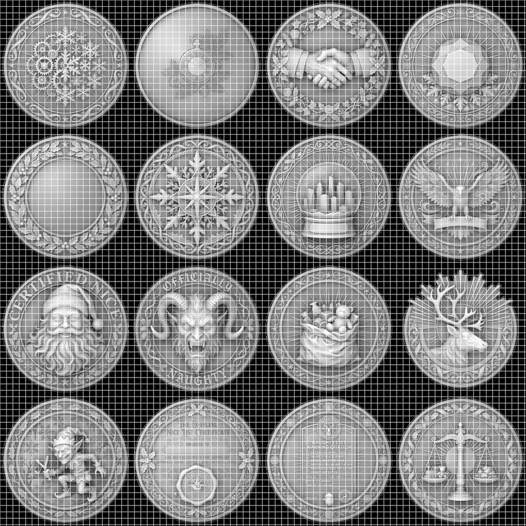 Nativity Challenge Coin Laser Relief, Christmas Faith Token Bundle