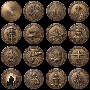 Nativity Challenge Coin Laser Relief, Christmas Faith Token Bundle