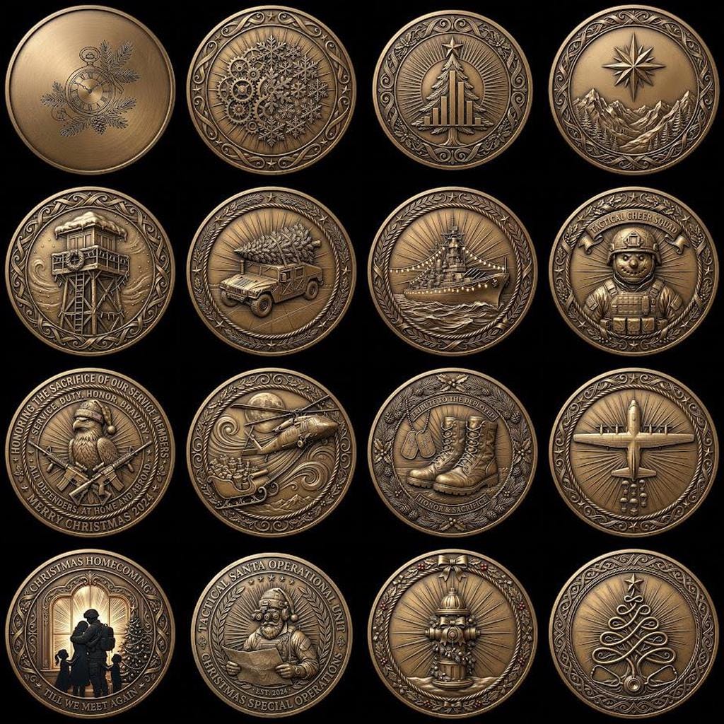Nativity Challenge Coin Laser Relief, Christmas Faith Token Bundle