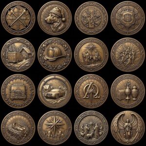 Nativity Challenge Coin Laser Relief, Christmas Faith Token Bundle
