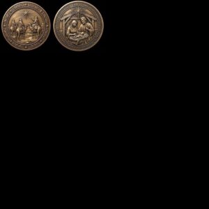 Nativity Challenge Coin Laser Relief, Christmas Faith Token Bundle