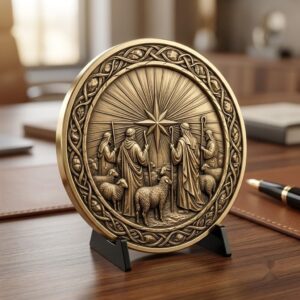 Nativity Challenge Coin Laser Relief, Christmas Faith Token Bundle