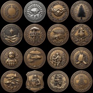 Nativity Challenge Coin PNG, 3D Relief Engraving Depth Map, Christmas Token