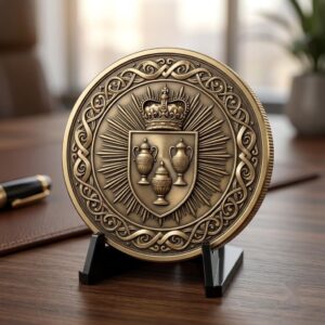 Nativity Challenge Coin PNG, 3D Relief Engraving Depth Map, Christmas Token