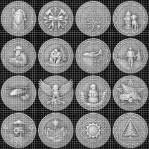 Nativity Laser Engraving File, Religious Christian Challenge Coin Relief Map