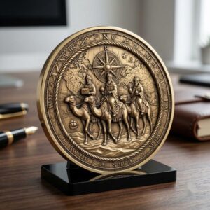 Nativity Laser Engraving File, Religious Christian Challenge Coin Relief Map