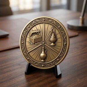 Nativity Laser Engraving File, Religious Christian Challenge Coin Relief Map