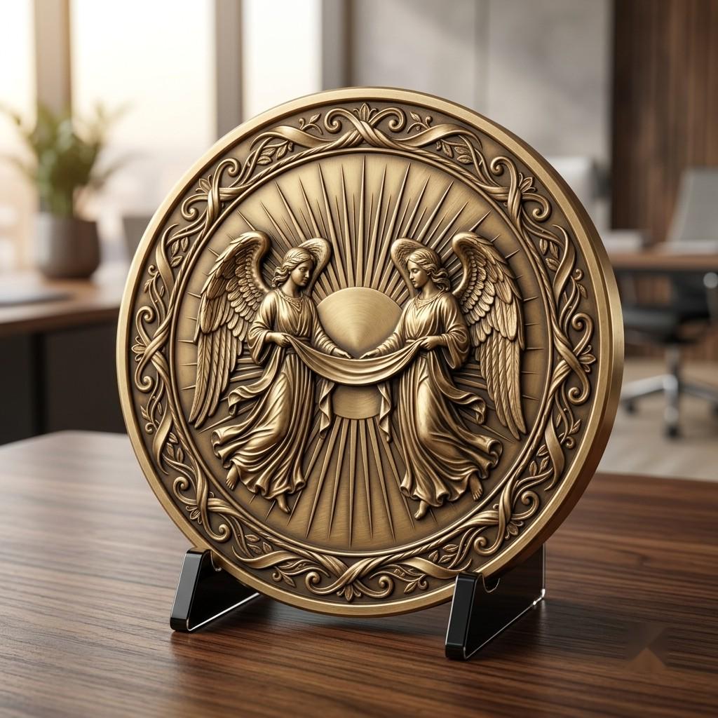 Nativity Laser Engraving File, Religious Christian Challenge Coin Relief Map