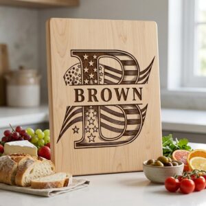Patriotic Alphabet, American Flag Monogram Letters, Engraving Board File