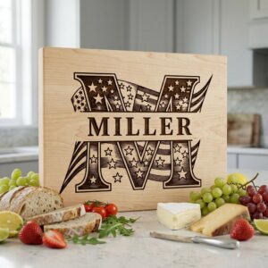 Patriotic Alphabet, American Flag Monogram Letters, Engraving Board File