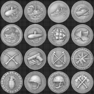 Patriotic Coin Engraving Files, Military Relief Designs, Bronze Animal Art, 50 PNG Bundle