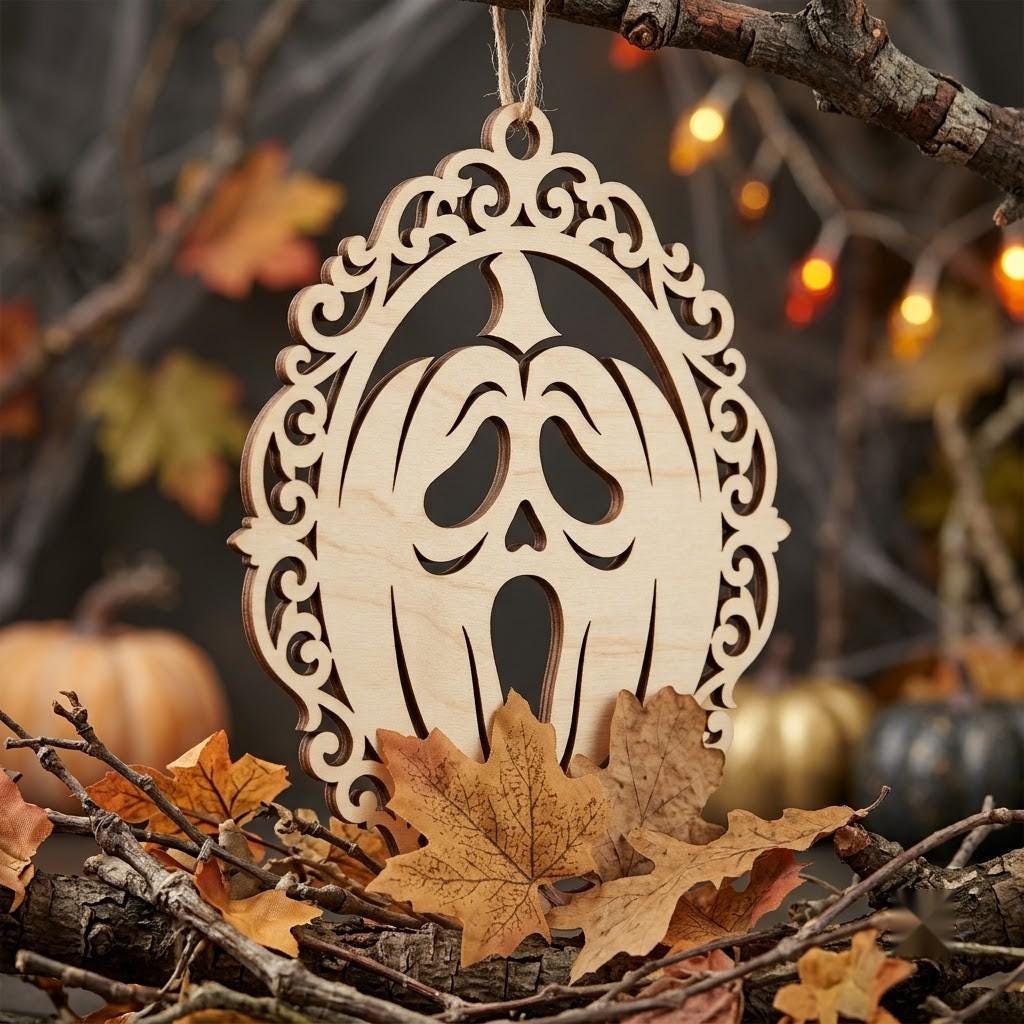 Pumpkin Ornament Laser File, Jack O Lantern Faces, Fall Decor