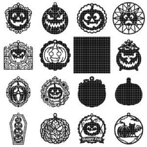 Pumpkin Ornament Laser File, Jack O Lantern Faces, Fall Decor