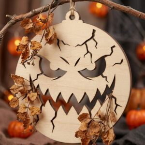 Pumpkin Ornament Laser File, Jack O Lantern Faces, Fall Decor