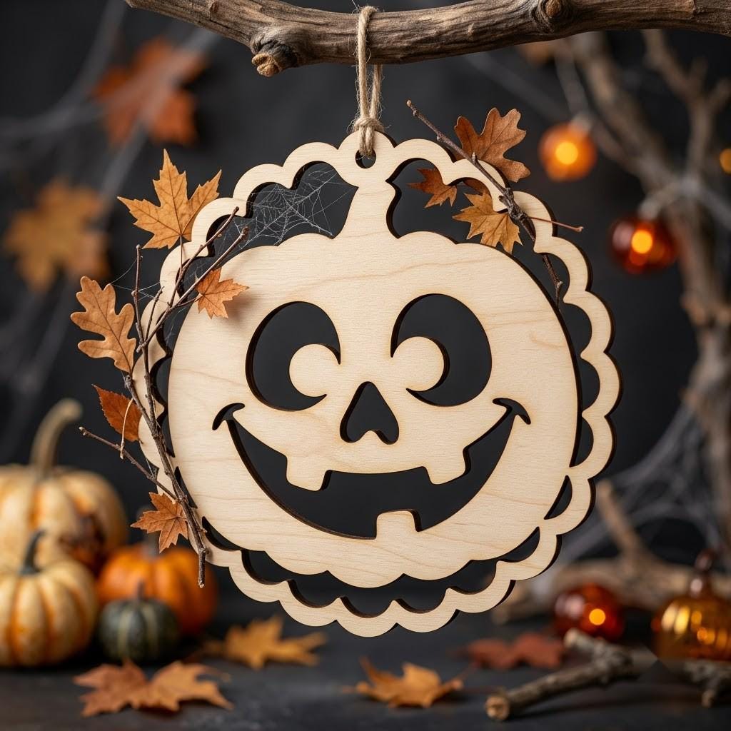 Pumpkin Ornament Laser File, Jack O Lantern Faces, Fall Decor