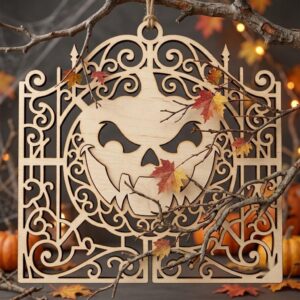 Pumpkin Ornament Laser File, Jack O Lantern Faces, Fall Decor