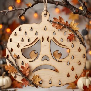 Pumpkin Ornament Laser File, Jack O Lantern Faces, Fall Decor