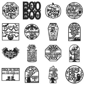 Retro Groovy Ghost Door Hanger, Spooky Season Bundle, 50 Laser Designs