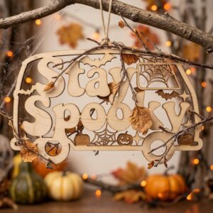 Retro Groovy Ghost Door Hanger, Spooky Season Bundle, 50 Laser Designs