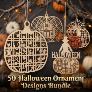 Rustic Farmhouse Halloween Ornament Bundle, Harvest Pumpkin Sign Decor
