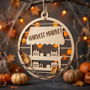 Rustic Farmhouse Halloween Ornament Bundle, Harvest Pumpkin Sign Decor