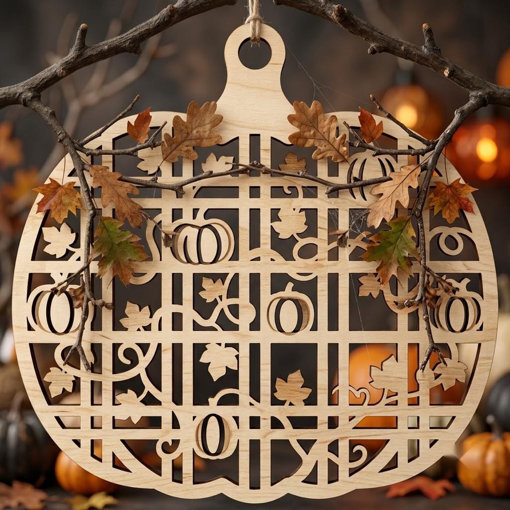Rustic Farmhouse Halloween Ornament Bundle, Harvest Pumpkin Sign Decor