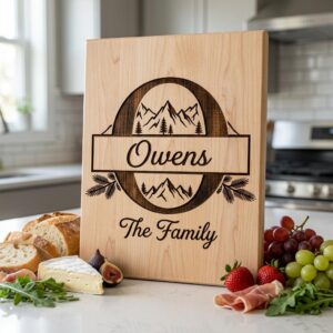 Rustic Mountain Monogram Alphabet, Custom Family Name Engraving File Bundle