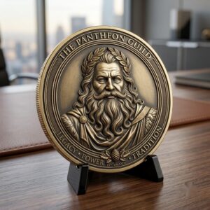 Santa Challenge Coin 3D Relief, Grayscale PNG Design, Christmas Laser File