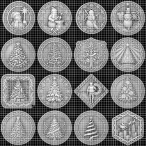 Santa Challenge Coin 3D Relief, Grayscale PNG Design, Christmas Laser File