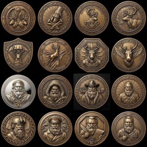Santa Challenge Coin 3D Relief, Grayscale PNG Design, Christmas Laser File